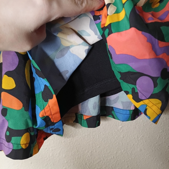 Adidas Floral High Waist Athletic Shorts Lined Multicolor Boho Festival Outdoor - Picture 9 of 11